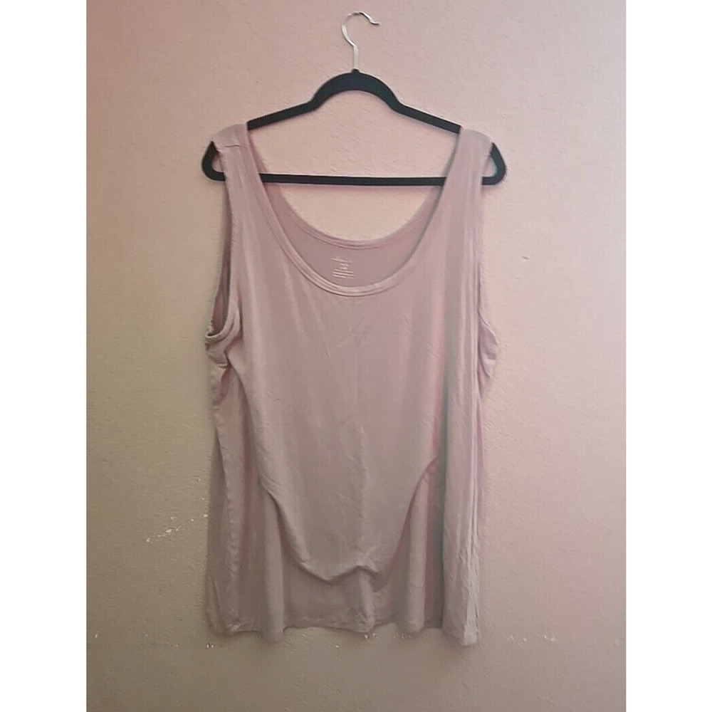Willow Bay White Scoop Neck Soft Stretch Sleeveless Tank Top Womans Plus Size 4X
